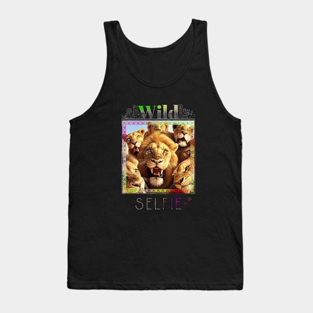 Lion King Wild Nature Funny Happy Humor Photo Selfie Tank Top by Cubebox